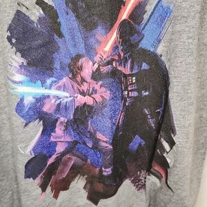 Next Level Apparel Gray Tank Top Graphic Star Wars Darth Vader Battle